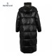 Moncler Parnaiba Quilted Hooded Long Dunjakker Svart Brun Størrelse 0-3 